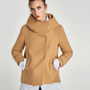 Zara Coat with Wrap Collar - new with tags